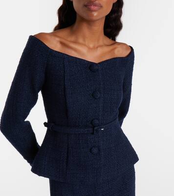 Off-shoulder bouclé top | Roland Mouret