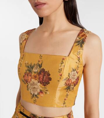 Amanda floral cotton-blend crop top | Agua by Agua Bendita