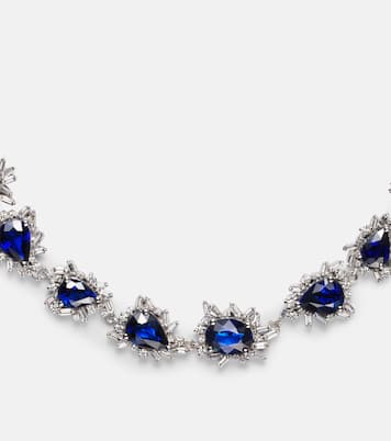 Halskette aus 18kt Weißgold mit Diamanten und Saphiren | Suzanne Kalan