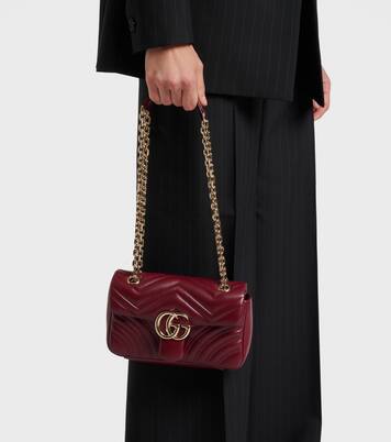 GG Marmont Small leather shoulder bag | Gucci