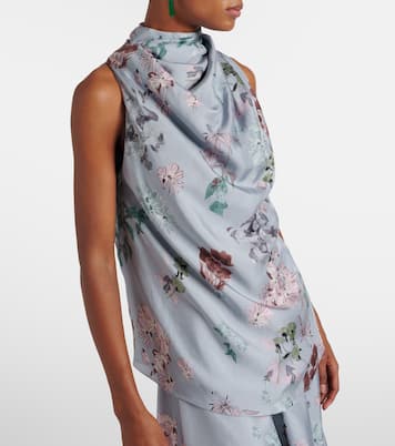 Sleary floral draped silk top | Altuzarra