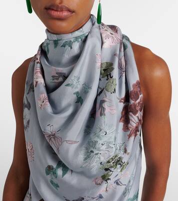 Sleary floral draped silk top | Altuzarra