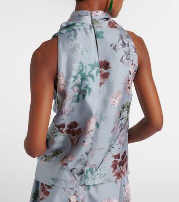 Sleary floral draped silk top | Altuzarra