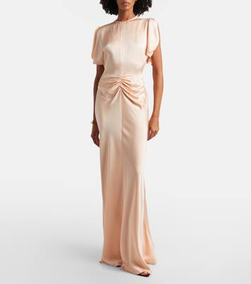 Isabella gathered satin gown | Victoria Beckham