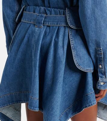 Double L belted denim miniskirt | Loewe