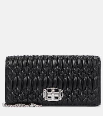 Pochette en cuir matelassé à ornements | Miu Miu