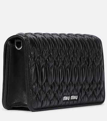 Pochette en cuir matelassé à ornements | Miu Miu