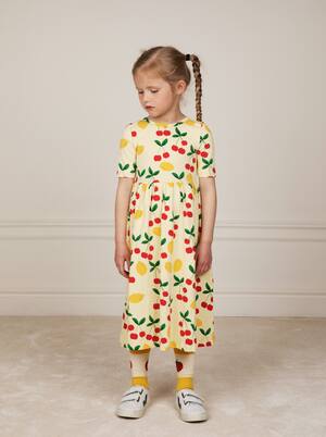 Cherry Lemonade stretch-cotton dress | Mini Rodini
