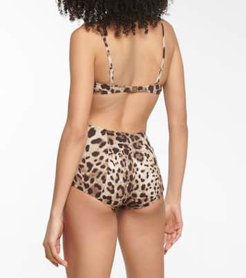 Top de bikini con print de leopardo | Dolce&Gabbana