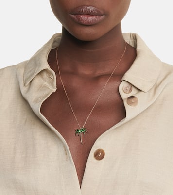Collier Miami en or jaune 18 ct, diamants et tsavorite | Ileana Makri