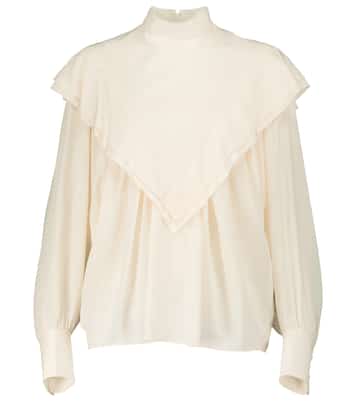Bluse aus Seiden-Crêpe mit Rüschen | Chloé
