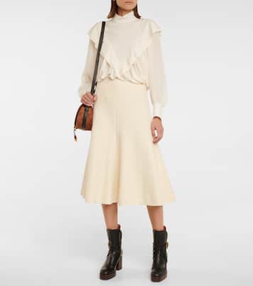 Bluse aus Seiden-Crêpe mit Rüschen | Chloé