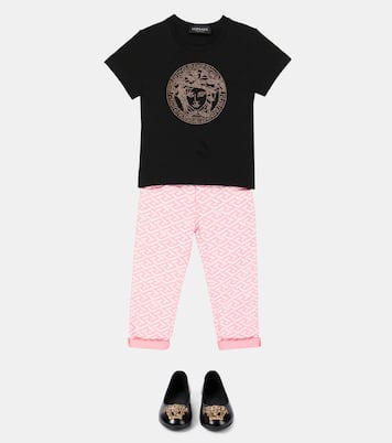 Camiseta Medusa de algodón con cristales | Versace Kids