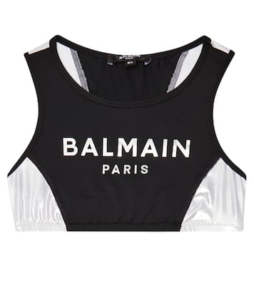 Logo印花运动短款上衣 | Balmain Kids