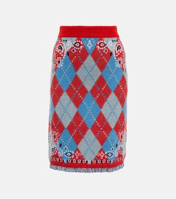 Bandana Argyle wool-blend skirt | Alanui
