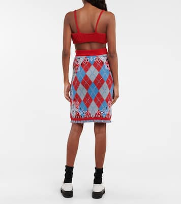 Bandana Argyle wool-blend skirt | Alanui