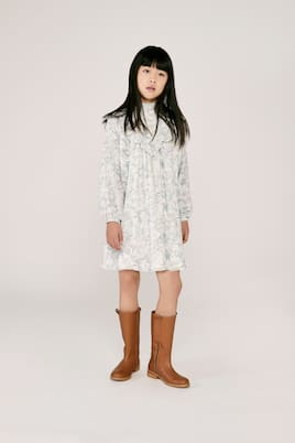 Floral-printed ruffled dress | Chloé Kids
