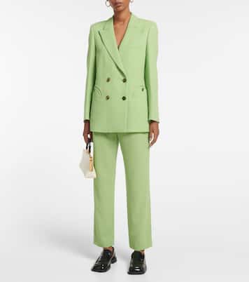 High-rise straight virgin wool pants | Blazé Milano