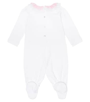Baby - Tutina in cotone con volant | Monnalisa