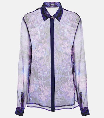 Chemise en soie à fleurs | Versace