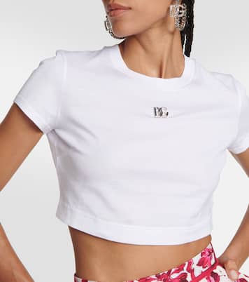 Cropped-Top DG aus Baumwoll-Jersey | Dolce&Gabbana