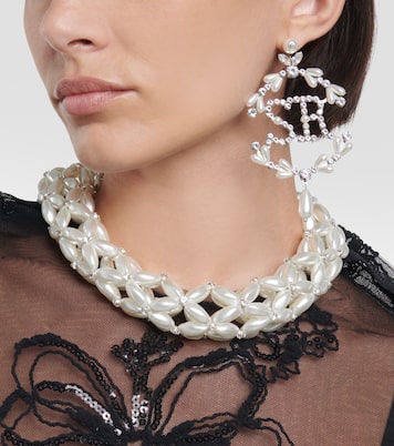 Perlenohrringe mit Kristallen | Simone Rocha