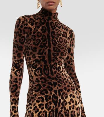 Leopard-print cotton-blend catsuit | Dolce&Gabbana