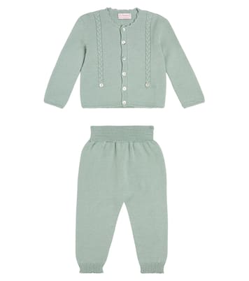 Baby Zas wool cardigan and pants set | La Coqueta