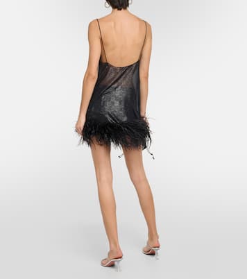 Feather-trimmed minidress | Oséree