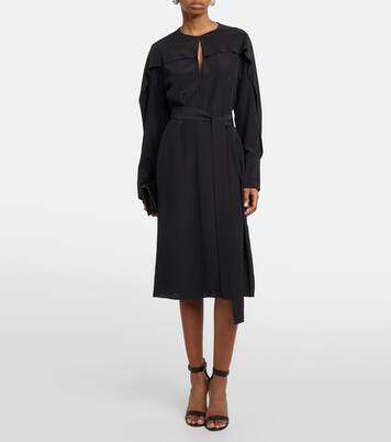 Danville silk crêpe de chine midi dress  | Joseph