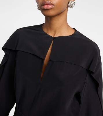 Danville silk crêpe de chine midi dress  | Joseph