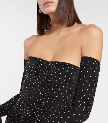 Embellished strapless jersey maxi dress | Alex Perry