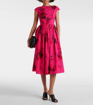 Robe midi en coton à fleurs | Erdem
