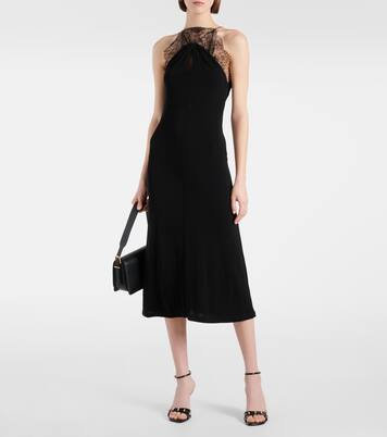 Abito midi in crêpe e pizzo | Givenchy