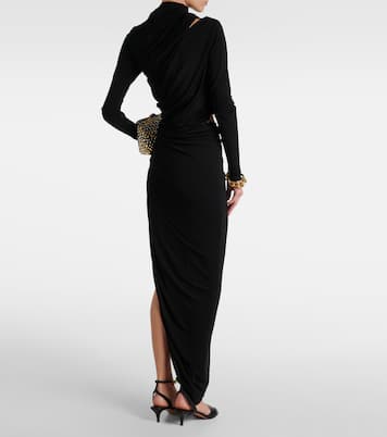Asymmetric draped cutout midi dress | Christopher Esber