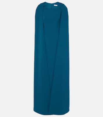 Cinza caped crêpe gown | Safiyaa