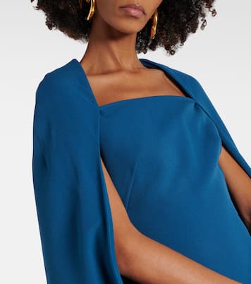 Cinza caped crêpe gown | Safiyaa