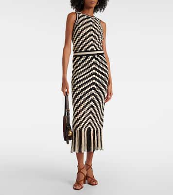 Falda midi Halliday de croché de algodón | Zimmermann