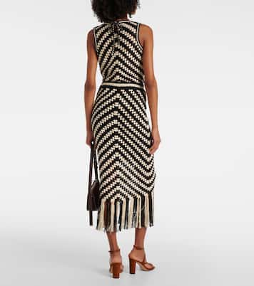 Falda midi Halliday de croché de algodón | Zimmermann