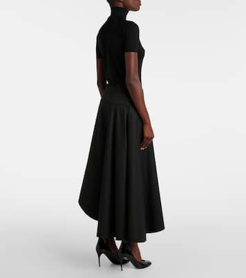 Falda midi de lana asimétrica | Alaïa