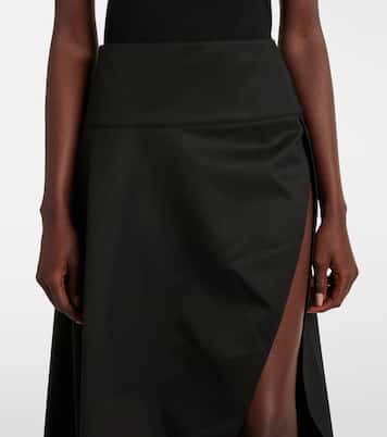 Falda midi de lana asimétrica | Alaïa