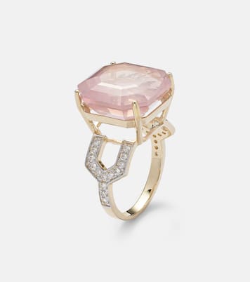 Bague en or 14 ct, topaze et diamants | Mateo