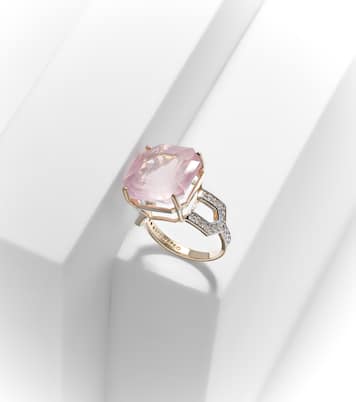 Bague en or 14 ct, topaze et diamants | Mateo