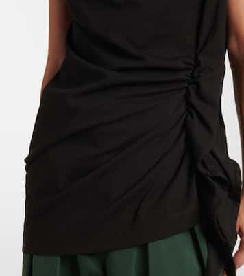 Top in jersey di cotone drappeggiato | Dries Van Noten