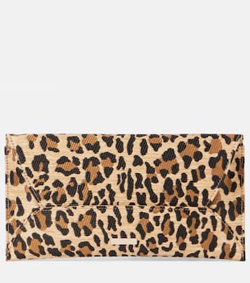 Leopard-print raffia clutch | Aquazzura
