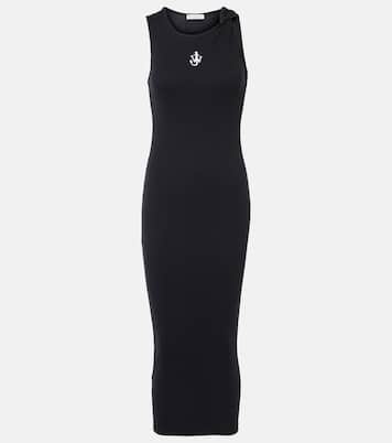 Abito lungo in jersey di cotone con logo | JW Anderson