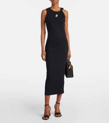 Abito lungo in jersey di cotone con logo | JW Anderson