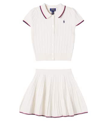Set de polo y falda de algodón acanalados | Polo Ralph Lauren Kids