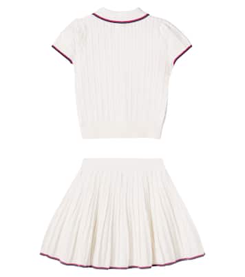 Set de polo y falda de algodón acanalados | Polo Ralph Lauren Kids