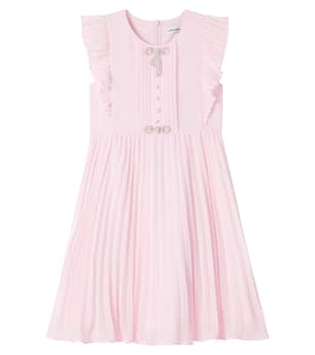 Abito in chiffon con fiocco e pince | Self-Portrait Kids